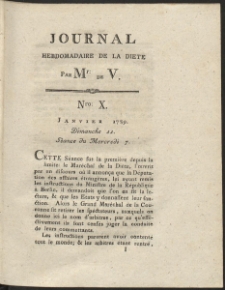Journal Hebdomadaire De La Diete Par Mr. De V. R. 1789 Nr 10