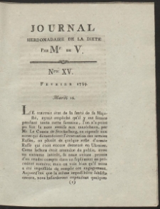 Journal Hebdomadaire De La Diete Par Mr. De V. R. 1789 Nr 15
