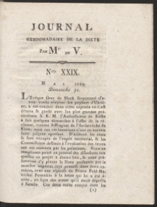 Journal Hebdomadaire De La Diete Par Mr. De V. R. 1789 Nr 29