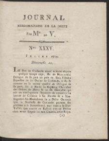 Journal Hebdomadaire De La Diete Par Mr. De V. R. 1789 Nr 35