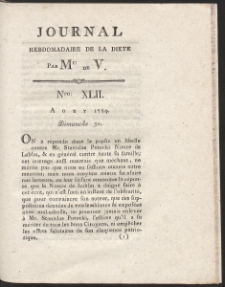 Journal Hebdomadaire De La Diete Par Mr. De V. R. 1789 Nr 42