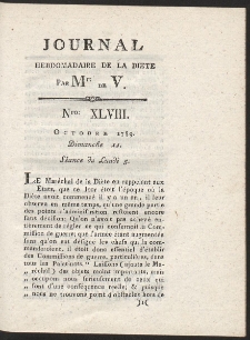 Journal Hebdomadaire De La Diete Par Mr. De V. R. 1789 Nr 48