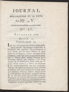 Journal Hebdomadaire De La Diete Par Mr. De V. R. 1789 Nr 55