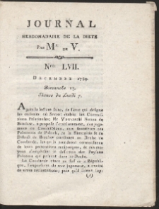Journal Hebdomadaire De La Diete Par Mr. De V. R. 1789 Nr 57