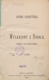 Wysadzony z siodła : powieść z życia współczesnego