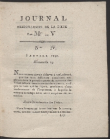 Journal Hebdomadaire De La Diete Par Mr. De V. R. 1790 Nr 4