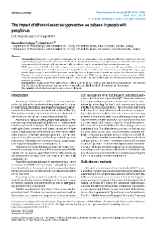 The impact of diﬀerent exercise approaches on balance in people with pes planus
