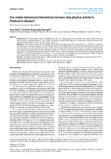 Can simple behavioural interventions increase daily physical activity in Parkinson’s disease?