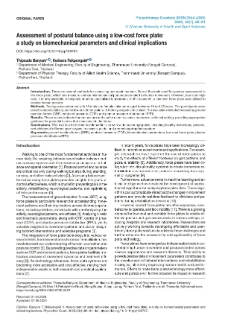 Assessment of postural balance using a low-cost force plate: a study on biomechanical parameters and clinical implications