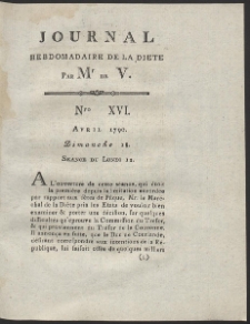 Journal Hebdomadaire De La Diete Par Mr. De V. R. 1790 Nr 16
