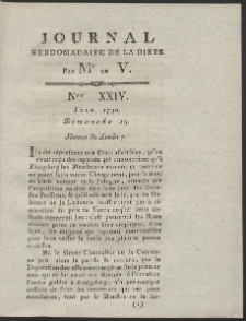 Journal Hebdomadaire De La Diete Par Mr. De V. R. 1790 Nr 24
