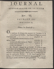 Journal Hebdomadaire De La Diete Par Mr. De V. R. 1791 Nr 6