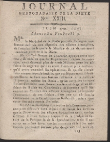 Journal Hebdomadaire De La Diete Par Mr. De V. R. 1791 Nr 23