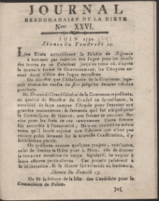 Journal Hebdomadaire De La Diete Par Mr. De V. R. 1791 Nr 26