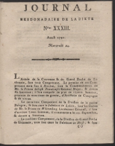 Journal Hebdomadaire De La Diete Par Mr. De V. R. 1791 Nr 33