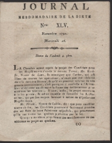 Journal Hebdomadaire De La Diete Par Mr. De V. R. 1791 Nr 45