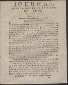 Journal Hebdomadaire De La Diete Par Mr. De V. R. 1791 Nr 47