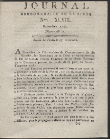 Journal Hebdomadaire De La Diete Par Mr. De V. R. 1791 Nr 48