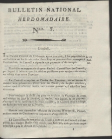 Bulletin National Hebdomadaire. R. 1794 nr 7