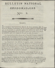 Bulletin National Hebdomadaire. R. 1794 nr 9