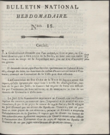 Bulletin National Hebdomadaire. R. 1794 nr 15