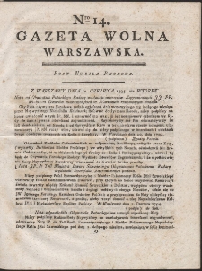 Gazeta Wolna Warszawska. R. 1794 Nr 14