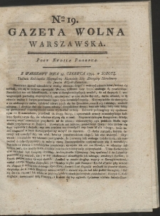 Gazeta Wolna Warszawska. R. 1794 Nr 19