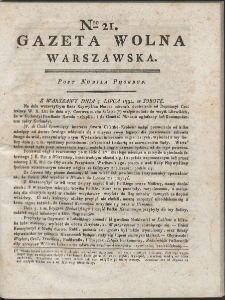 Gazeta Wolna Warszawska. R. 1794 nr 21