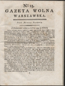 Gazeta Wolna Warszawska. R. 1794 Nr 23