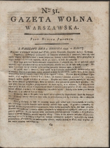 Gazeta Wolna Warszawska. R. 1794 nr 31