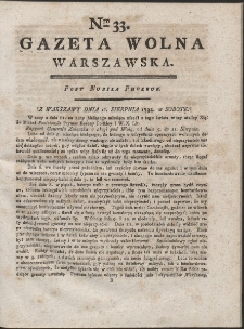 Gazeta Wolna Warszawska. R. 1794 Nr 33