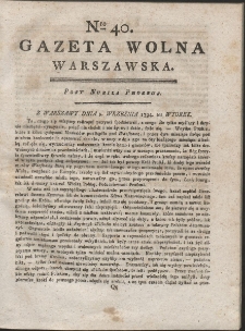 Gazeta Wolna Warszawska. R. 1794 Nr 40