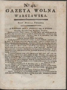 Gazeta Wolna Warszawska. R. 1794 nr 42
