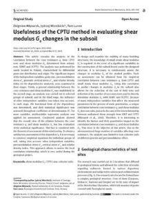 Usefulness of the CPTU method in evaluating shear modulus G0 changes in the subsoil