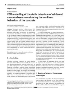 FEM modelling of the static behaviour of reinforced concrete beams considering the nonlinear behaviour of the concrete