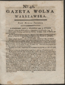 Gazeta Wolna Warszawska. R. 1794 Nr 46