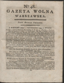 Gazeta Wolna Warszawska. R. 1794 Nr 48