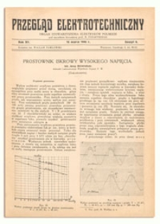 Przegląd Elektrotechniczny. Rok XII, 15 Marca 1930, Zeszyt 6