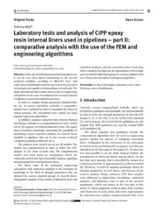 Laboratory tests and analysis of CIPP epoxy resin internal liners used in pipelines – part II: comparative analysis with the use of the FEM and engineering algorithms