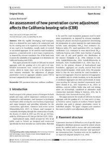 An assessment of how penetration curve adjustment affects the California bearing ratio (CBR)