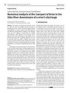 Numerical analysis of the transport of brine in the Odra River downstream of a mine's discharge
