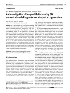 An investigation of longwall failure using 3D numerical modelling – A case study at a copper mine