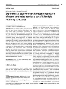 Experimental study on earth pressure reduction of waste tyre bales used as a backfill for rigid retaining structures