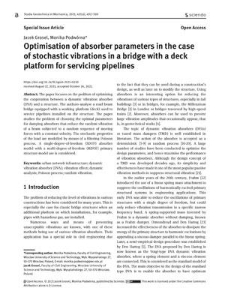 Optimisation of absorber parameters in the case of stochastic vibrations in a bridge with a deck platform for servicing pipelines