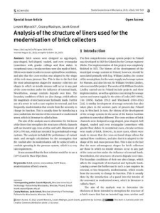 Analysis of the structure of liners used for the modernisation of brick collectors