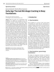 Early-Age Thermal-Shrinkage Cracking in Deep Foundations
