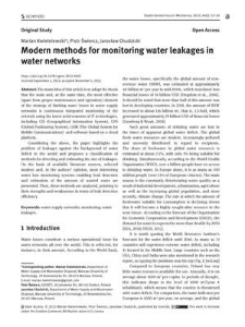 Modern methods for monitoring water leakages in water networks