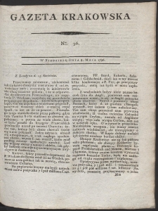 Gazeta Krakowska. R. 1796 Nr 36