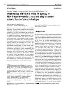 Importance of seismic wave frequency in FEM-based dynamic stress and displacement calculations of the earth slope