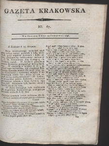 Gazeta Krakowska. R. 1796 Nr 67